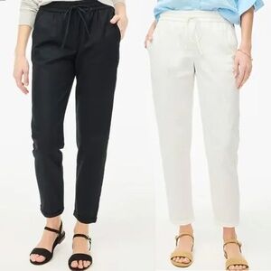 (2) Pairs J.CREW Linen-cotton blend drawstring pant